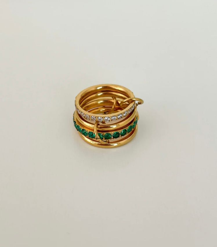 Manhattan dual tone stacked ring