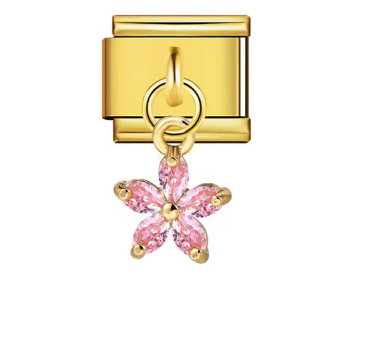 Pink Hanging flower charm