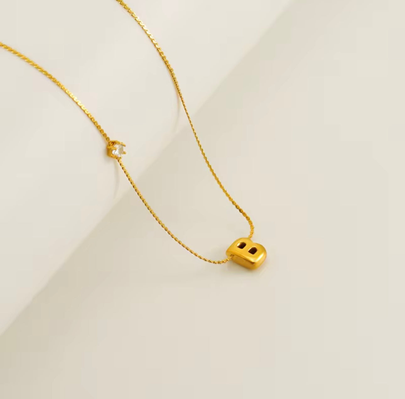 Mini bubble balloon letter alphabets 18k Gold plated