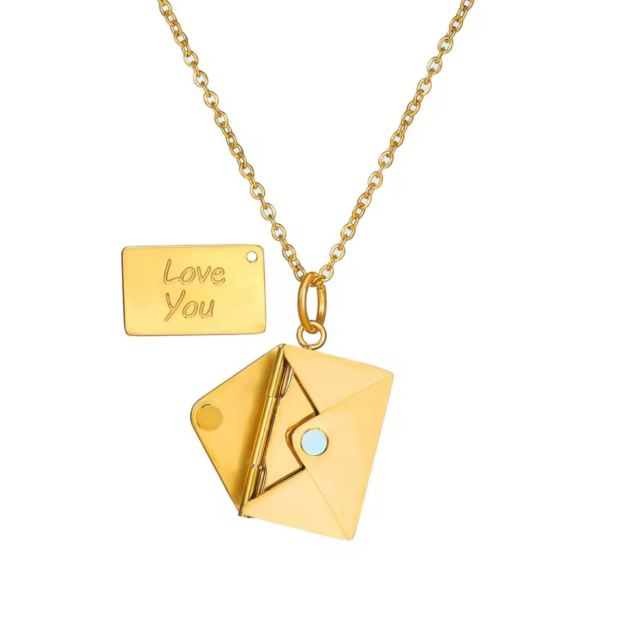 Envelope love you necklace