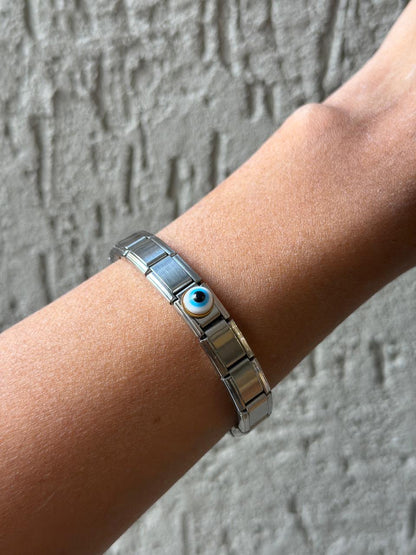 White Evil eye italian bracelet