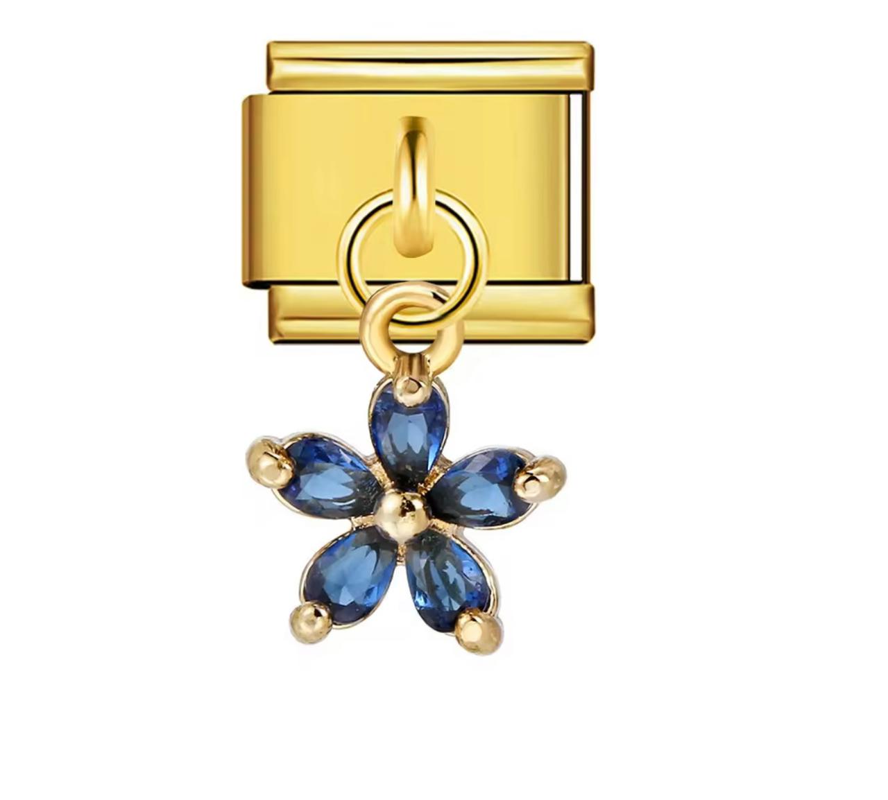 Navy blue Hanging flower charm