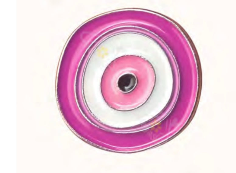 Evil eye Badge (pink)