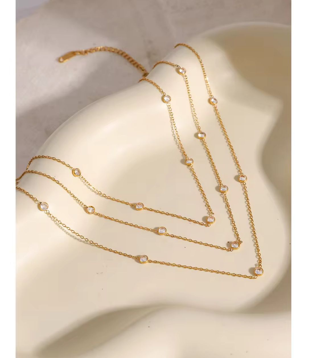 Triple layered diamond Necklace