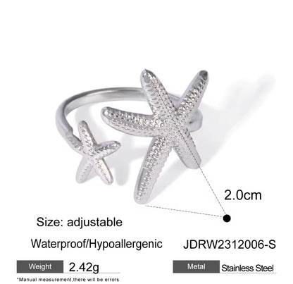 Silver Shell Set of 4 Rings