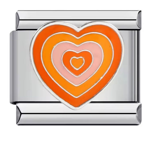 Orange Heart' charm