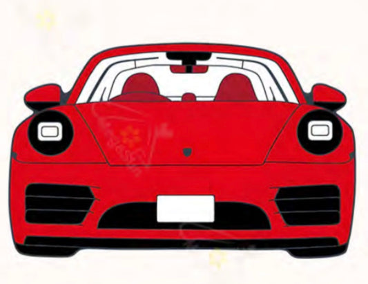 Red porsche Badge
