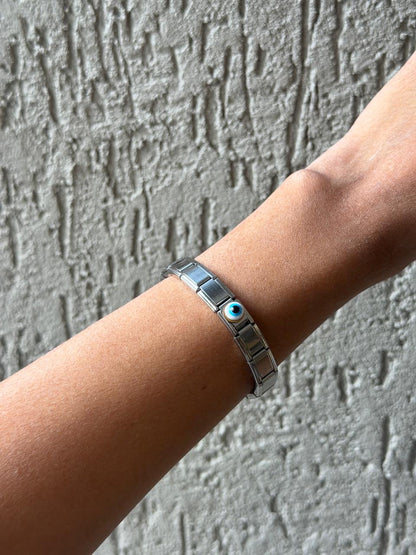 White Evil eye italian bracelet