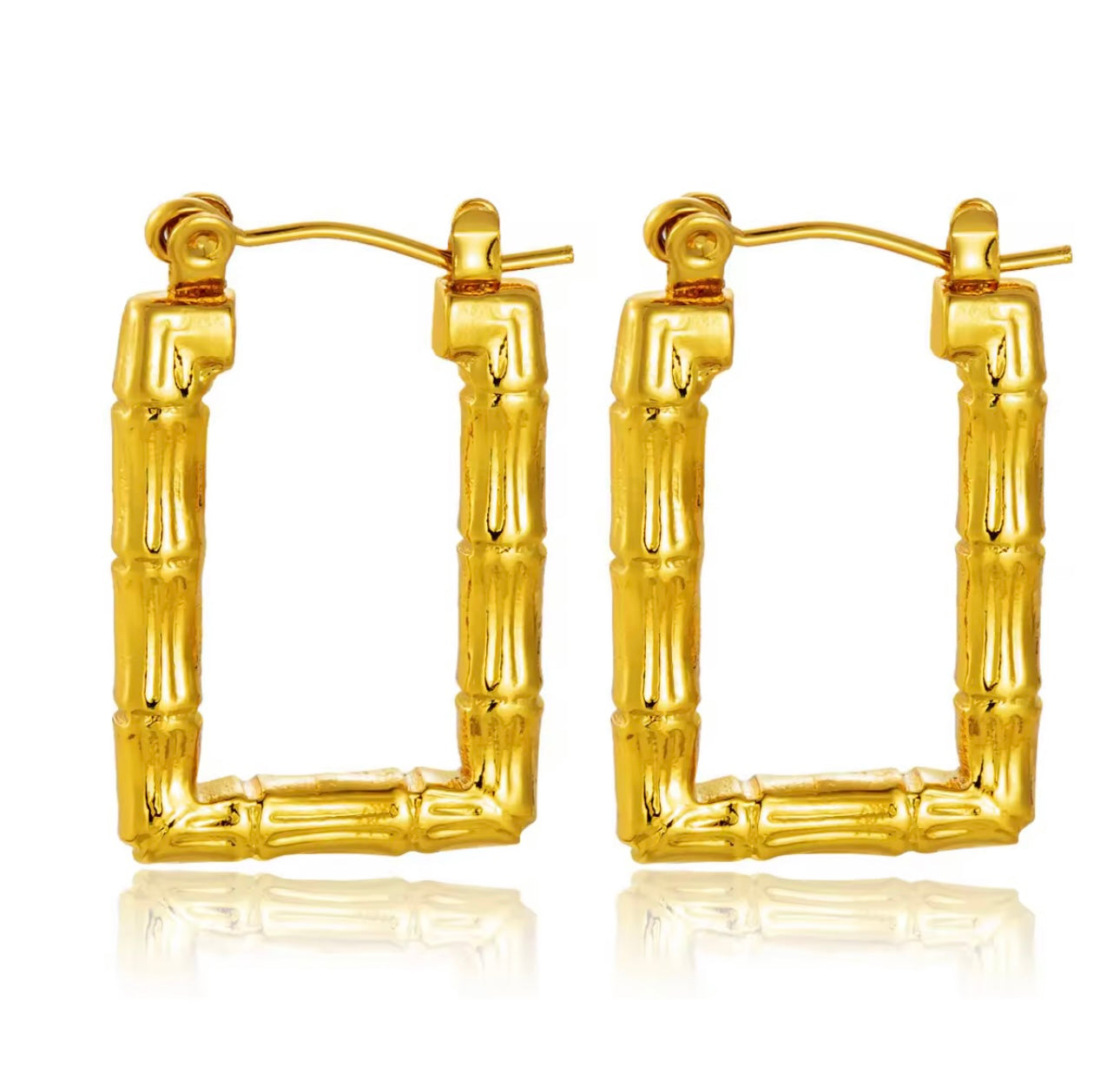 Rectangular Ball Earrings (Flatened)