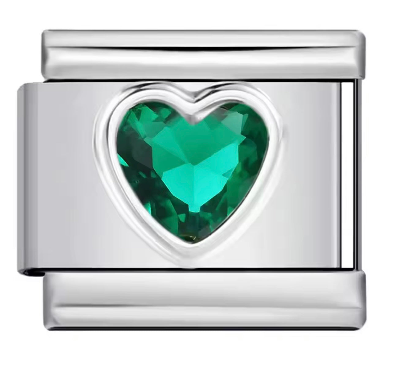 Emerald Stone heart Charm