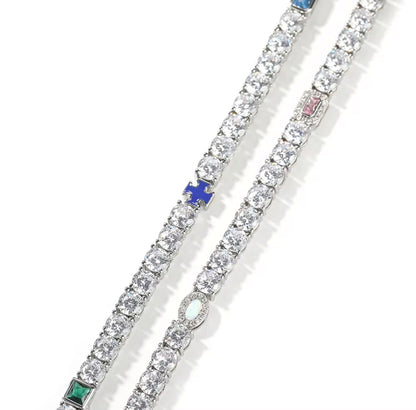 Mens Tennis Gemstone Chain